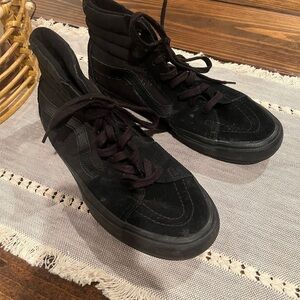 Vans Men's Black High-Top Sneakers, size 8.5, skateboarding, GUC, suede, pro